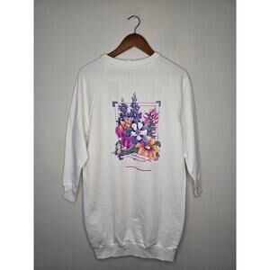 Vintage Yellowstone Sleeper Sweater Wildflower White Sweatshirt M Tultex